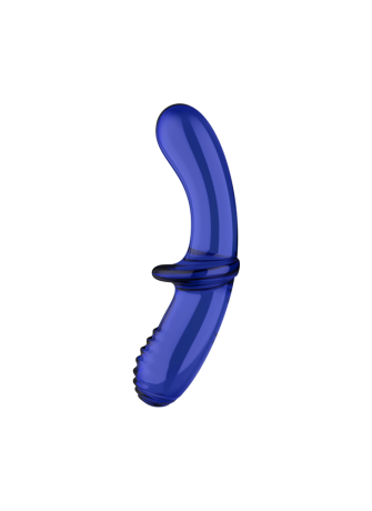 Gode en verre borosilicaté massif bleu Double Crystal Satisfyer - CC597828
